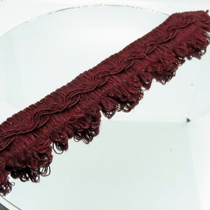 Decoradores extravagantes de franja 1 5/8 "41mm vinho em loop preço por jarda acabamento de costura lâmpada de fabricação de bonecas artesanato
