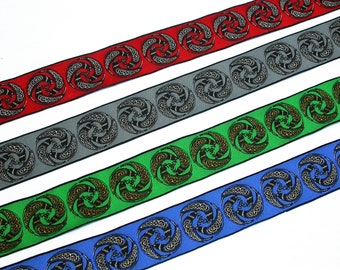 Nastro jacquard intrecciato Celtic Raven 38 mm 1 1/2" 3 iarde e oltre