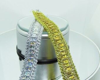 Sequin Holographic Braid 7/8" (22mm)  Priced Per Yard Pageant Party - Sparkly