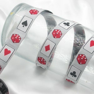 Ace Diamond Spade Playing Cards Satin Ribbon Bookmark Gift 