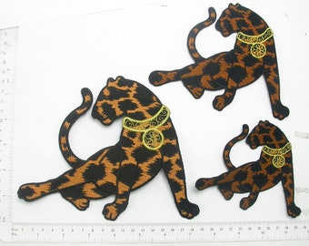 Large Panther with Lux Collar Embroidered iron on Patch Applique 3 sizes