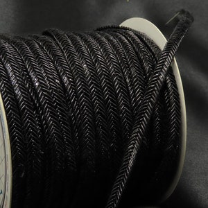 Vlecht 1/4" 6 mm zwart per 10 yards