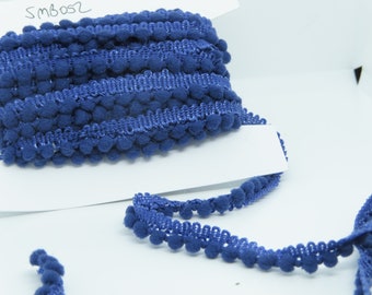Blue 3/8 Inch Mini Pom Pom Trim 5 yards Doll Crafts sewing trim