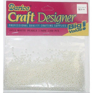 Contas 2,5mm Faux Pearl White pacote com 2.000 peças