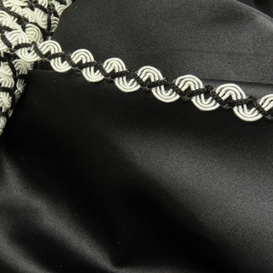 Braid 1/2&quot;  13mm Black & White Fancy Scroll Priced Per Yard
