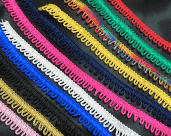 Looped Braid Mini Fringe 1/2" 12.5mm Bright Colors Sewing Trim doll, Lamps, 5 Yards & Up