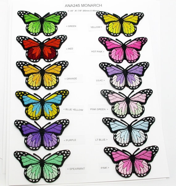 Flame Color Butterfly Iron on Patch Embroidery Patch Cute -  Canada in  2023