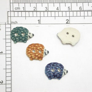 Hedgehog Ceramic Buttons 20mm 2 hole Priced Per Piece 3 colors