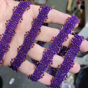 Braid 5/8" Beaded Gimp Purple Wrights Priced Per yard