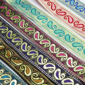 Jacquard-Band 38mm Metallic Gold Paisley *Farben*