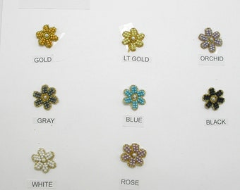 Sew on Beaded Flower 10 Pack- Hand Made Pearlized - 3/4" (20mm)