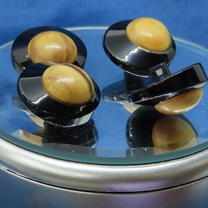 Olive Wood Button 21.4mm Round - Offset Domed  Priced Per Piece
