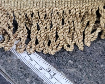 Dark Sand 2" Chainette Loop Fringe Trim, Conso C07 Priced Per Yard