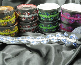 Skull Fireball Jacquard Ribbon 2