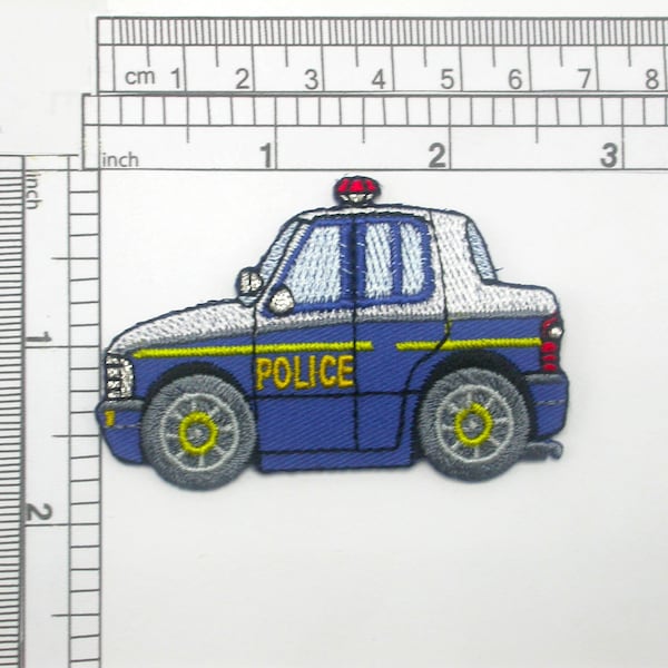 Police Car Patch Iron On Embroidered Applique