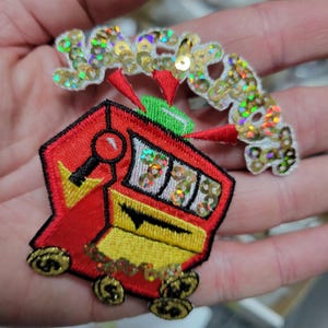Jackpot Slot Machine Patch Iron On Sequin Embroidered Applique