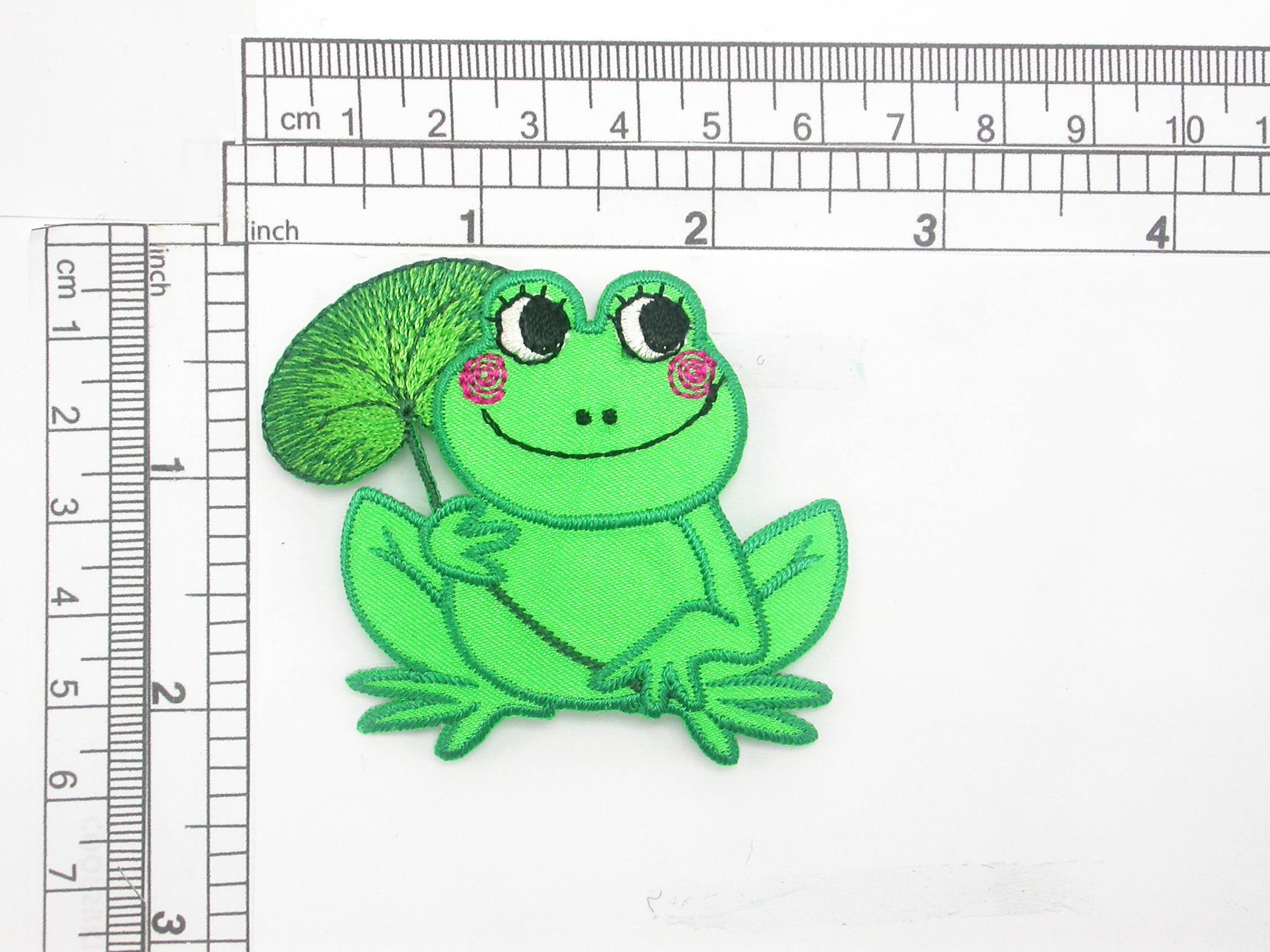 Frog Patch With Flower Iron on Embroidered Applique 2 1/4" X 2 5/8" - Etsy