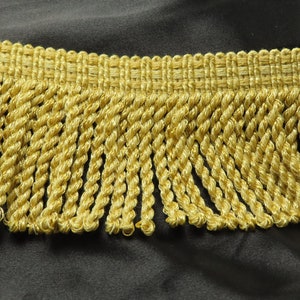 Decorator Bullion Fringe 3 1/4&quot; (83mm) High End Priced Per Yard Light Gold