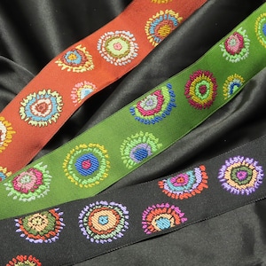Jacquard Ribbon 1 1/2&quot; 38mm Plink *Colors*Priced Per Yard