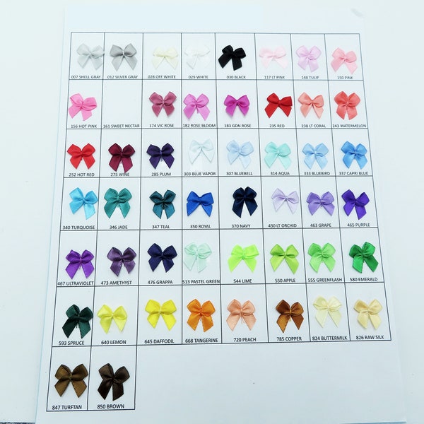 Ribbon Bows Polyester Satin 1" (25mm) 100 Piece or 25 Piece Pack USA Seller New colors!