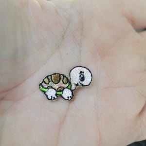 Mini Turtle Patch iron On Embroidered Applique 1" x 5/8"