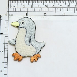 Terry Penguin Iron On Patch Applique Measures 1 7/8&quot; across x 2 1/2&quot; high