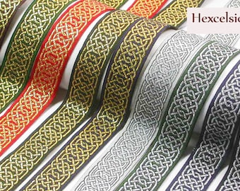 Jacquard Ribbon 1" (25MM) Metallic Hex Celtic Lots of Colors