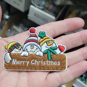 SnowMan Buddies Patch Merry Christmas Winter Clan Iron On  Applique