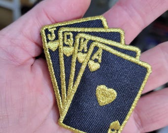 Royal Flush Patch Embroidered Iron On Patch Applique