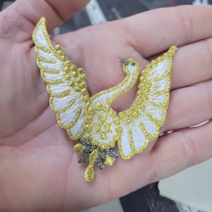 Swan Embroidered Applique - Iron On Patch