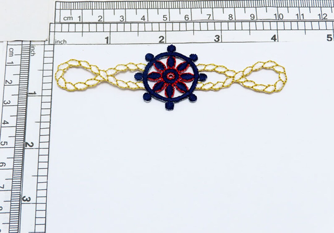 Ships Wheel & Rope Nautical Applique Fully Embroidered Measures 4 ...