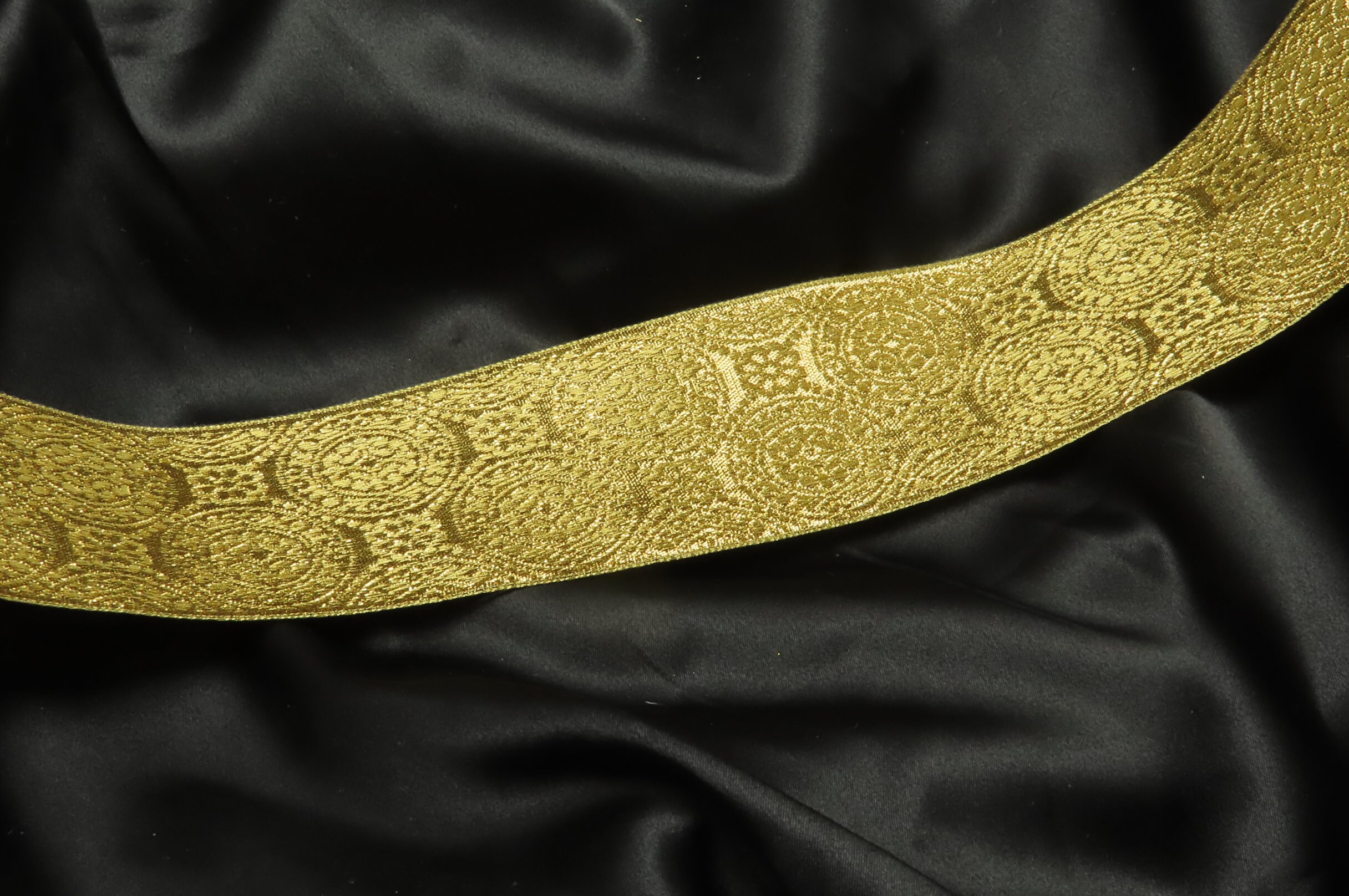 Vintage French Jacquard Ribbon Trim In Vibrant Green, Red & Beige - Foto 10