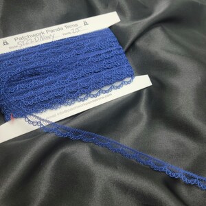 Renda 3/8" (10 mm) Recortada 25 Jardas Parafuso Médio/macio Mão Azul Marinho Escuro - excelente para fazer bonecas/lingerie