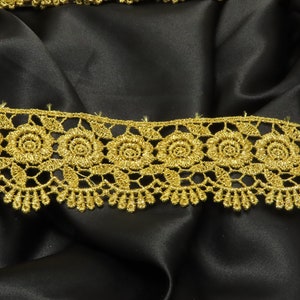 Venice Lace 2 1/4&quot; 57mm Metallic Gold Priced Per Yard Sewing Trim, drapery, craft