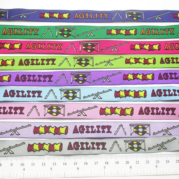 Hund Agility JacquardBand 15,8mm 15,8mm 10 Meter viele Farben verfügbar.