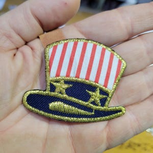 Uncle Sam Hut Aufnäher zum Aufbügeln