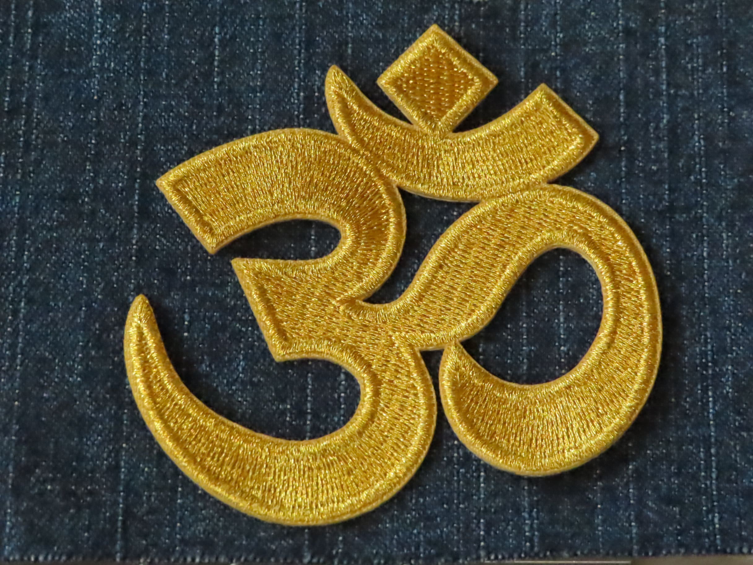 Écusson Brodé Thermocollant Hindou Aum Om Lotus Hindi Yoga Paix Trance TKPatch