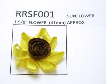 10 x Girasoles de cinta 1 5/8" (41 mm) Adornos de rosas