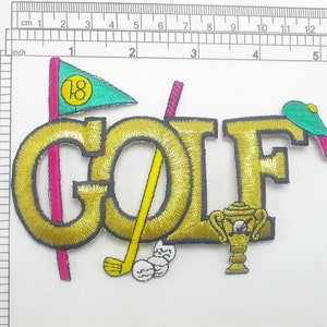 Golf Patch Embroidered Iron On Patch Applique 3 7/8&quot; high x 5 1/2&quot; wide