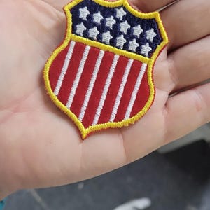 Stars & Stripes Shield Patch - Embroidered Iron-On Applique