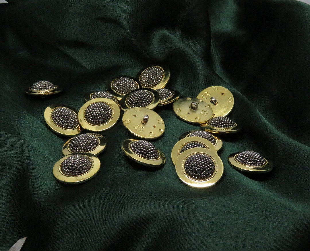 Silver & Gold Finish Ball Button - 21mm Shank, Sewing Supplies - Etsy