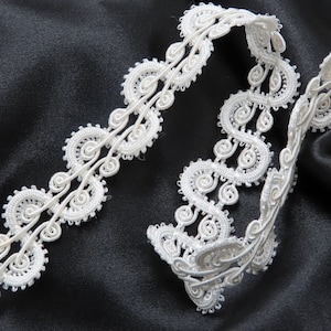 Tresse 1 1/8&quot; 27mm Ant White Dyeable Passementerie Braid Par Yard