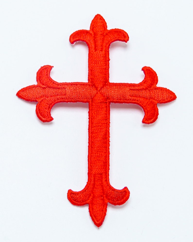 Cross Iron on Patch Applique Latin Cross 4 High X 2 Etsy