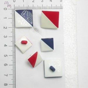 2 x Nautical Sailing Theme Buttons 13mm or 18 shank  novelty plastic red or blue