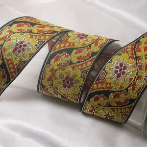 Jacquardband 2" (51mm) Floral Kupfer & Goldpreis Bulk Stock