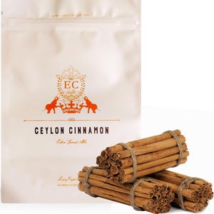 Ceylon's Finest True Alba Cinnamon | 5" Sticks | Fresh Harvest | Cinnamomum Zeylanicum (Verum) Sticks | Sri Lanka Luxury Spices
