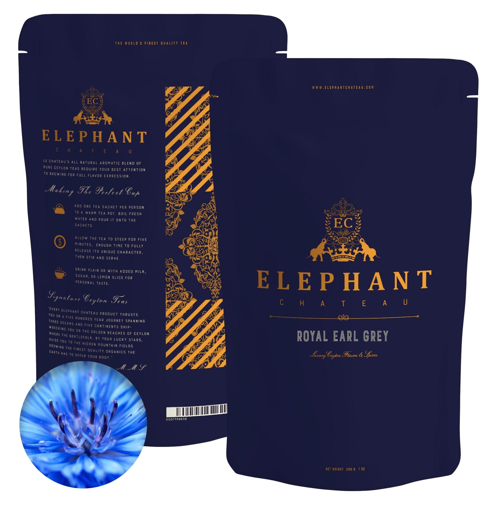 Royal Earl Grey Tea With Cornflowers - 100 Cup Ceylon Tea With Bergamot Oil