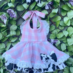 Farm outfit. Cow Girl Outfit. Toddler dress. Baby dress.