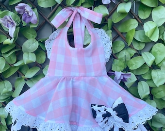 Farm outfit. Cow Girl Outfit. Toddler dress. Baby dress.