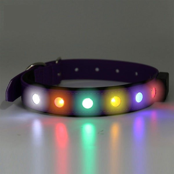 LED Dog Collar - USB Rechargeable Safety Adjustable Waterproof, Flashing Adjustable Size, Light up to Keep Your Dog Visible & Safe